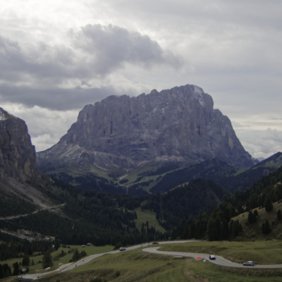 Sasso Longo in the distance from the Gardena pass