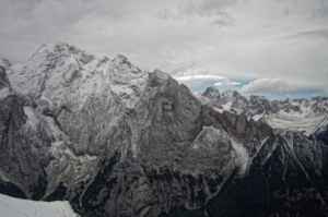 The right hand side of Marmolada with a dramatic view into the valley