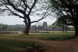 Looking back at the temple
