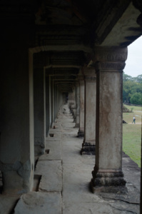 Columns in the open gallery