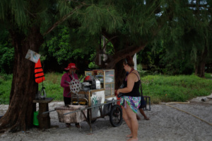 Gemma buying palm sugar at Koh tuic
