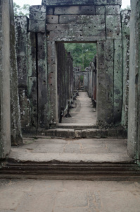 Another empty corridor in the Bayon temple, once though to have been covered by wood