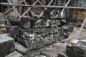 Saved and rescued carvings from the Bayon temple. waiting to be restored