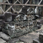 Saved and rescued carvings from the Bayon temple. waiting to be restored Saved and rescued carvings from the Bayon temple. waiting to be restored