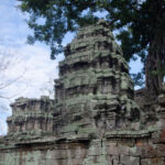 Looking in from the outside at a remaining tower and wall Looking in from the outside at a remaining tower and wall