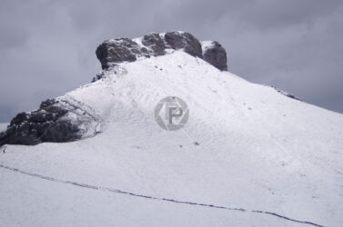 A view of Capella with the path passing below it. A view of Capella with the path passing below it.