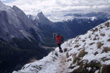 Gemma taking a photo of Marmolada Gemma taking a photo of Marmolada