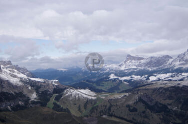 View form the cable car station back towards Corvara and Le Cheval View of the Valley to Corvara