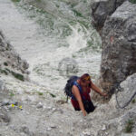 Cabled path Gem climbing a short section of cabled path leading to Stevia