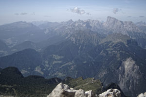 Looking back into the valley below from the summit of Civetta