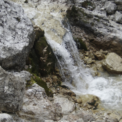 Waterfall along the Val de Mesdi